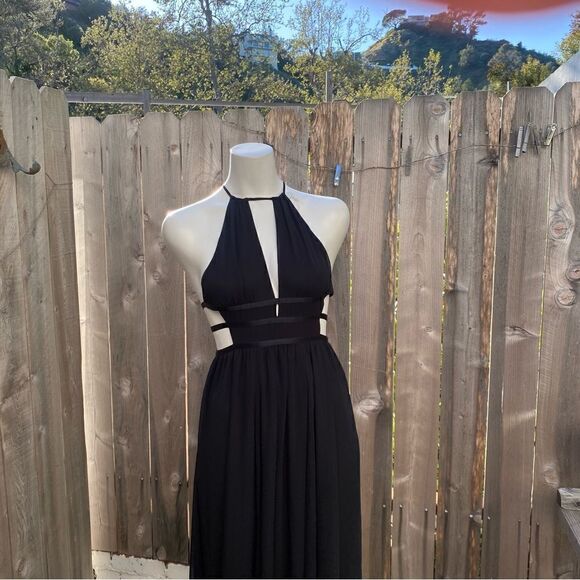 Express Black Cutout Maxi Dress Gown size XS - Picture 11 of 16